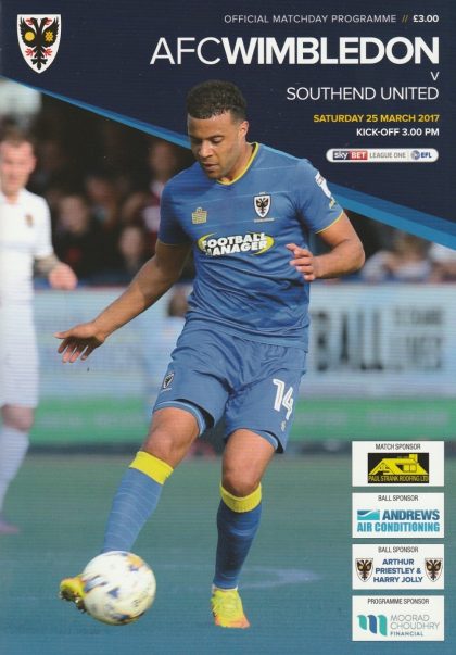 AFC Wimbledon v Southend United  25-Mar-2017