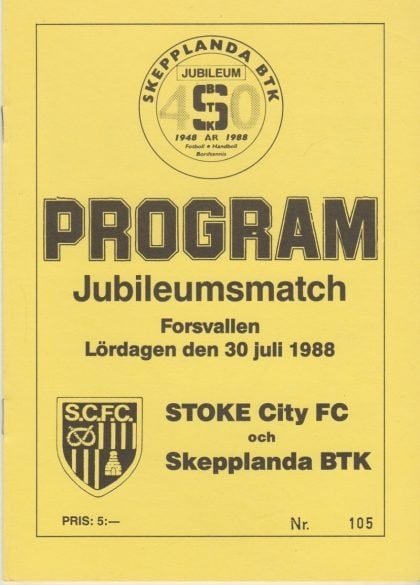 Skepplanda BTK v Stoke City   30-Jul-1988