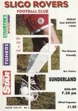 Sligo Rovers v Sunderland   02-Aug-1996
