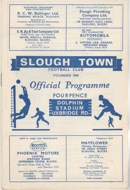 Slough Town v Tilbury  1964-65