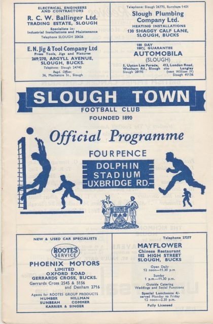 Slough Town v Uxbridge 31-Mar-1965