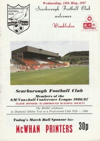 Scarborough v Wimbledon  13-May-1987