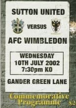 Sutton United v AFC Wimbledon 10-Jul-2002