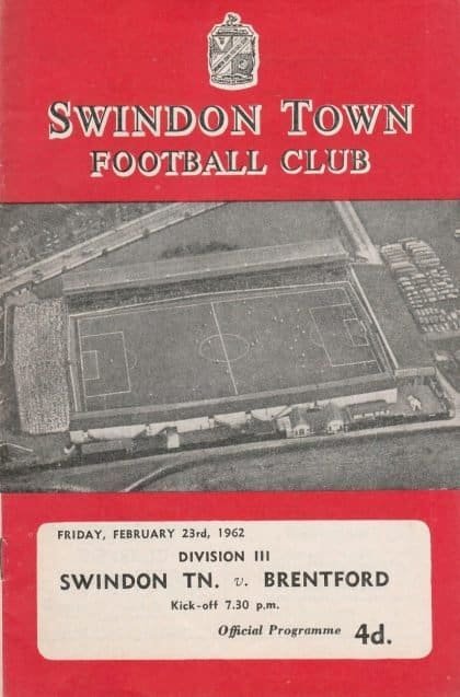 Swindon Town v Brentford  23-Feb-1962