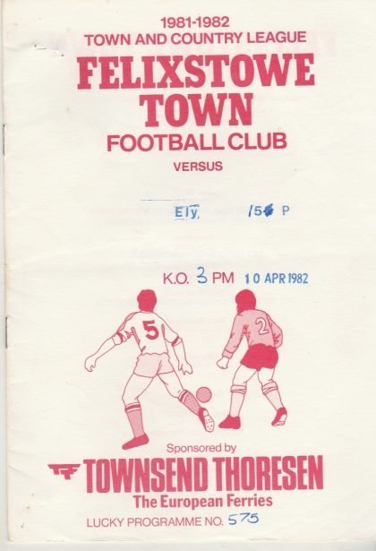 Felixstowe Town v Ely City  10-Apr-1982