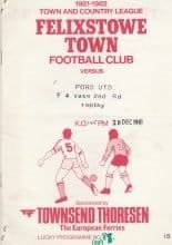 Felixstowe Town v Ford United  28-Dec-1981