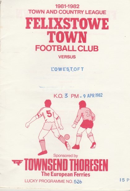 Felixstowe Town v Lowestoft Town 09-Apr-1982