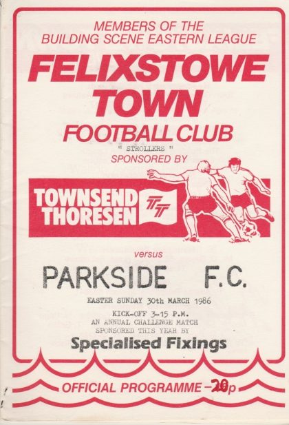 Felixstowe Town Strollers v Parkside 30-Mar-1986