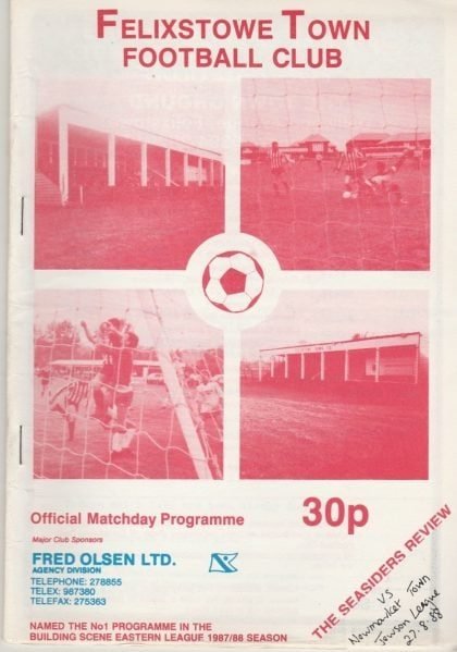 Felixstowe Town v Newmarket Town  27-Aug-1988