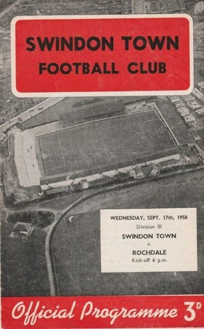 Swindon Town v Rochdale 17-Sep-1958