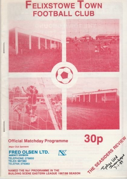 Felixstowe Town v Tiptree United  07-Jan-1989