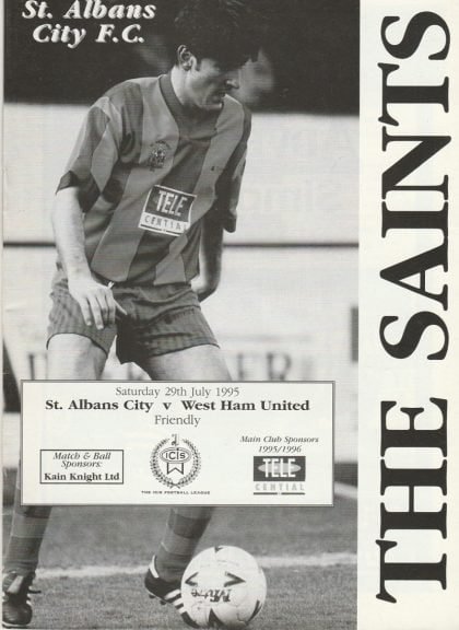 St Albans City v West Ham United 29-Jul-1995