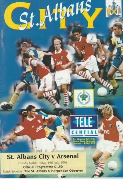 St Albans City v Arsenal 19-Jul-1996