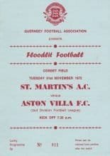 St Martin's A.C. v Aston Villa  21-Nov-1972