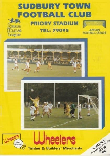 Sudbury Town v Barnet  28-Jul-1992