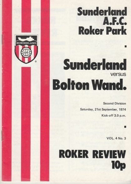 Sunderland v Bolton Wanderers   21-Sep-1974