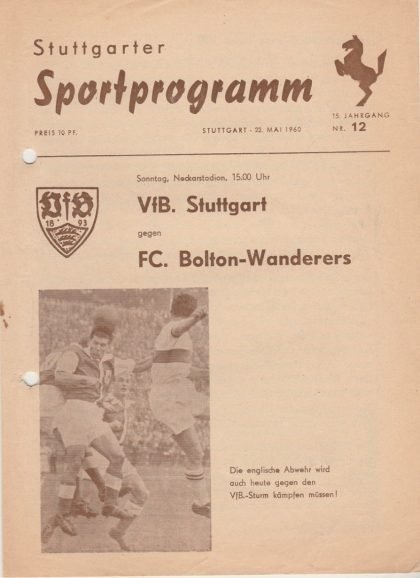 VFB Stuttgart v Bolton Wanderers   22-May-1960