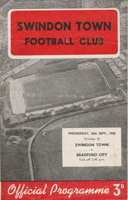 Swindon Town v Bradford City 24-Sep-1958