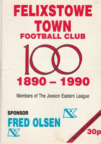 Felixstowe Town v Braintree Town  05-Dec-1990