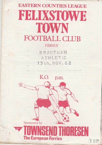 Felixstowe Town v Brantham Athletic  13-Nov-1982