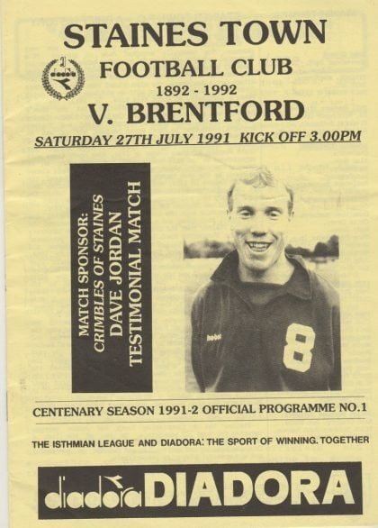 Staines Town v Brentford 27-Jul-1991