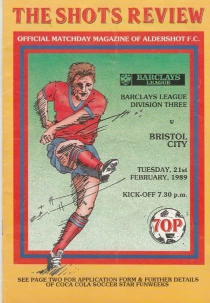 Aldershot v Bristol City 21-Feb-1989