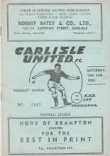 Carlisle United v Torquay United  18-Jan-1964