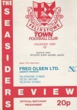 Felixstowe Town v Clacton Town   26-Sep-1987