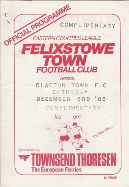 Felixstowe Town v Clacton Town   03-Dec-1983