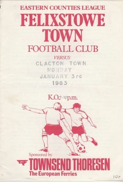 Felixstowe Town v Clacton Town  03-Jan-1983