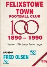 Felixstowe Town v Clacton Town   20-Jan-1990