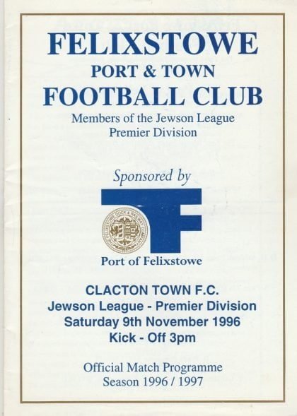 Felixstowe Town v Clacton Town   09-Nov-1996