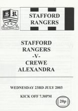Stafford Rangers v Crewe Alexandra 23-Jul-2003