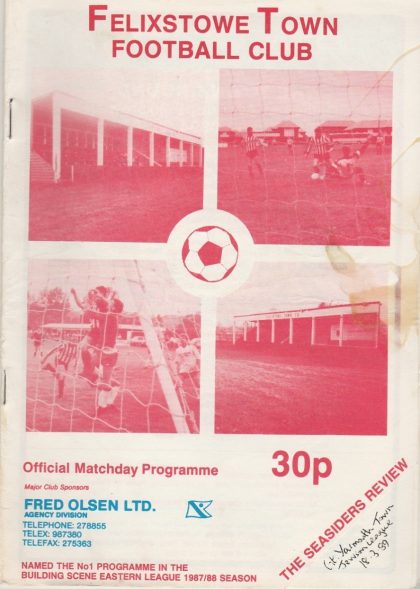 Felixstowe Town v Great Yarmouth Town   18-Mar-1989