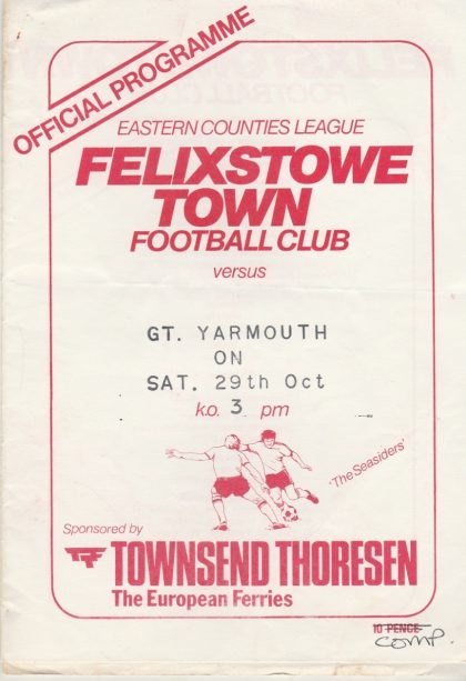 Felixstowe Town v Great Yarmouth Town 29-Oct-1983