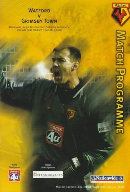 Watford v Grimsby Town  04-Nov-2000