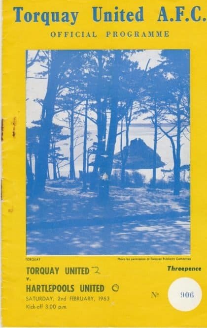 Torquay United v Hartlepools United  02-Feb-1963