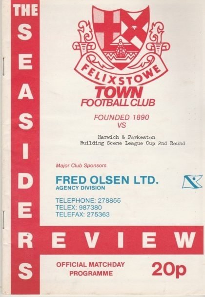 Felixstowe Town v Harwich & Parkeston  31-Oct-1987