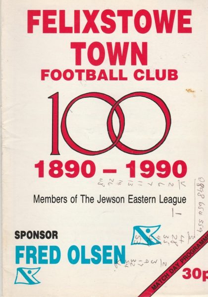 Felixstowe Town v Haverhill Rovers  24-Apr-1991