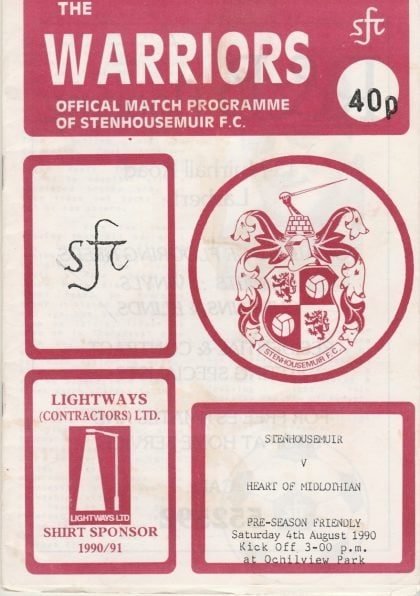 Stenhousemuir v Heart of Midlothian  04-Aug-1990