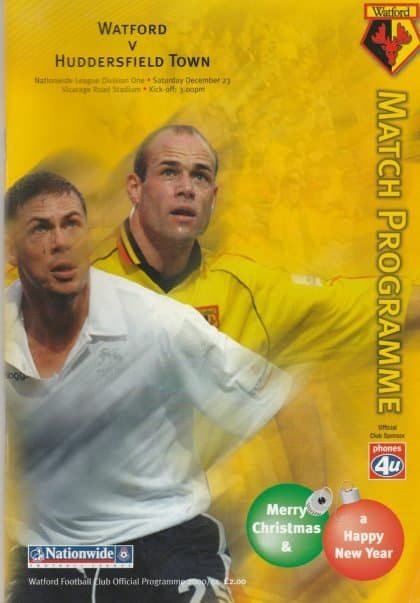 Watford v Huddersfield Town  23-Dec-2000