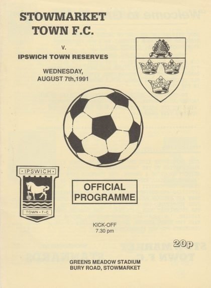 Stowmarket Town v Ipswich Town Reserves  07-Aug-1991
