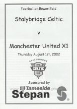 Stalybridge Celtic v Manchester United XI   01-Aug-2002