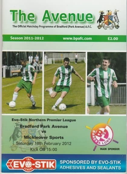 Bradford Park Avenue v Mickleover Sports  18-Feb-2012