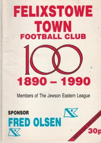 Felixstowe Town v Newmarket Town 29-Sep-1990