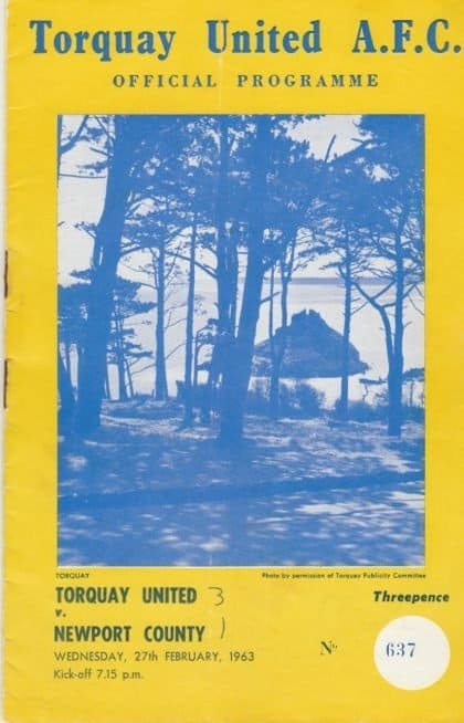 Torquay United v Newport County  27-Feb-1963