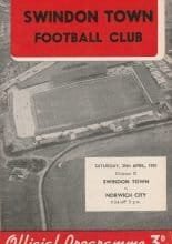 Swindon Town v Norwich City  25-Apr-1959
