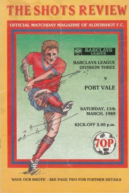 Aldershot v Port Vale 11-Mar-1989