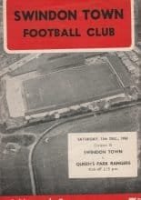 Swindon Town v Queens Park Rangers 13-Dec-1958