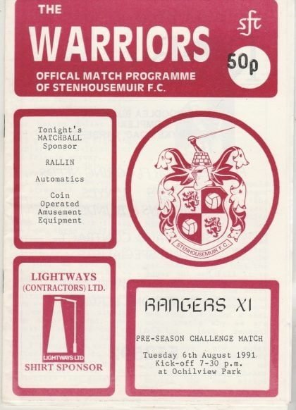 Stenhousemuir v Glasgow Rangers  06-Aug-1991
